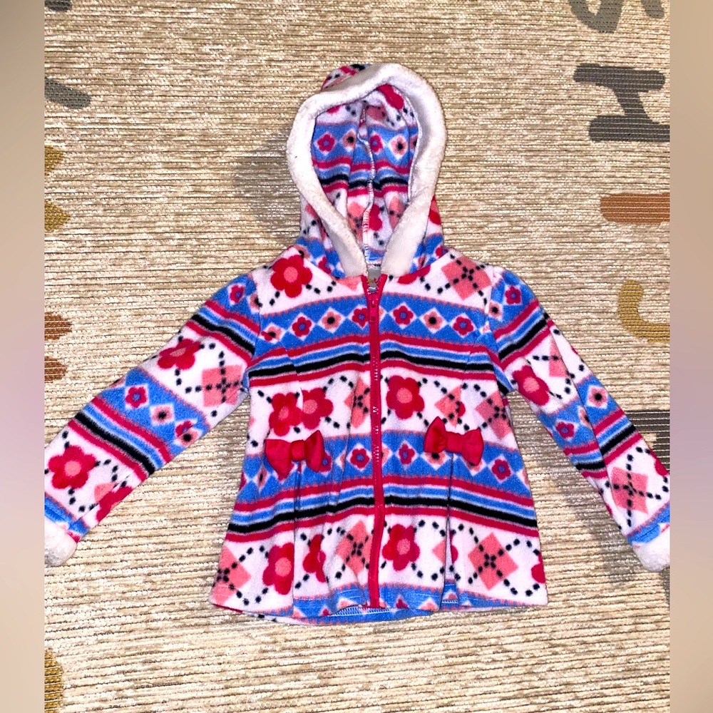 Kidgets Colorful Little Girls Fleece Jacket 24M
